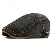 2025 Spring New Washed Denim Hat Men's Beret British Retro Cap Women's Casual Forward Hat