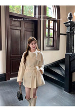 2025 Fall and Winter New Women Tops Coat Wool Blends Turn Down Collar Long Sleeve Double Breasted A Line Female Coats Clothing