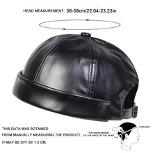 Men Solid Color PU Leather Landlord Caps Spring and Autumn Adjustable Melon Skin Hats Hip Hop Hat Painter Cap