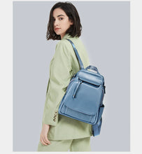 Zency Genuine Leather Women's Fashion Backpack High Quality School Travel Shoulder Bags Satchel Rucksack Multifunctional Pockets