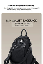 ZOOLER First Layer Genuine Leather Backpack Designed  Plaid Large Capacity Backpack School Bags College Girl Hot#SC1703