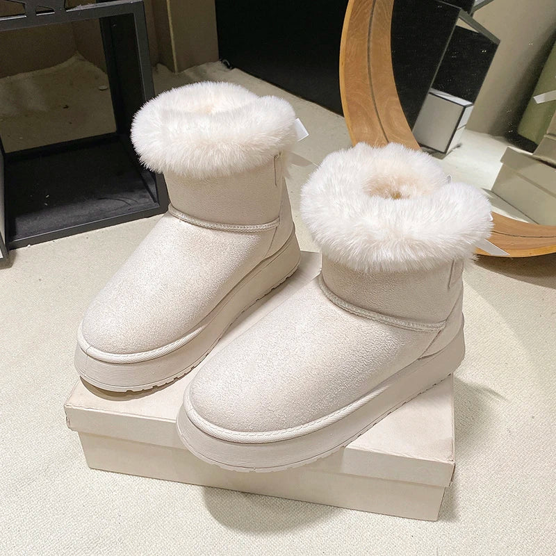2026Winter Women Shoes Fashion High Top Cotton Shoes Plush Warm Snow Boots Winter Boots for Women Outdoor Non Slip Platform Boot