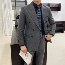 High-quality, fashionable, stylish, versatile and trendy wedding dress sets, dinner sets, men's slimming double-breasted suit se