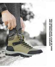 Men's Winter Boots With Fur Warm Snow Non-slip Men Work Casual Shoes Waterproof Leather Sneakers High Top Ankle Boots Plus Size