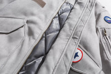 Mens American Heavyweight Padded Bomber Jacket Winter Warm Badge Patch Streetwear Fashion Trendy Coat Korean Hip Hop Parkas Male