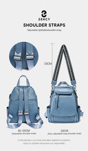 Zency Genuine Leather Women's Fashion Backpack High Quality School Travel Shoulder Bags Satchel Rucksack Multifunctional Pockets