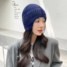 Winter versatile knitted hat for women with ear protection and elastic hood for warmth, cold resistance, and windproof riding