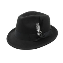 Men Top Hat Winter Autumn Elegant Feather Felts Hat Men Adjustable Jazz Soft Woolen Hat Holiday Party Carnival Dirndl Cap