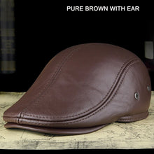 Winter Berets male warm Ear protection cap Men's outdoor leather hat