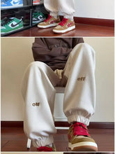 Winter Thickened Fleece Men's Pants Warm Casual Embroidery Letter Fleece Liner Thick Trousers Outdoor Thermal Warm Sweatpants