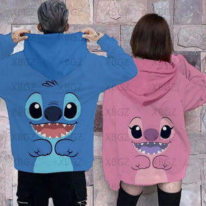 Disney Stitch Sweatshirt Woman/ Men's Sweatshirts Fashion Y2k  Couple Hoodies 3D Print