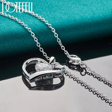 DOTEFFIL 925 Sterling Silver 16-30 Inch Chain AAA Zircon Heart Pendant Necklace For Woman Wedding Engagement Charm Jewelry