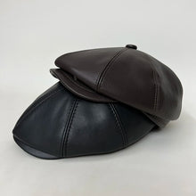 New Men's Cowhide cap Real Leather Earflap Caps Men Real Cowhide Leather Caps Male Fall Winter Genuine Real Cow Leather Baseball