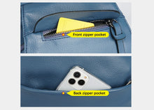 Zency Genuine Leather Women's Fashion Backpack High Quality School Travel Shoulder Bags Satchel Rucksack Multifunctional Pockets