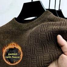 Men's Thickened Sweater Knitted Sweaters Three-dimensional Jacquard High-grade Crew Neck Warm Casual Top Pullover Jumper