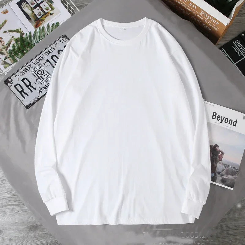 Big Sizes Men Clothes 12XL T Shirt Men Basic 100 Cotton Long Sleeve T-shirt Male Plus Large 10XL Oversized Simples Black Tshirt