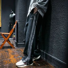 Straight Autumn and Winter Cotton Hip-hop Striped Trousers Male Sports Pants Wide Leg Men's Sweatpants Jogger Big Tall Man Long
