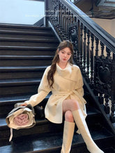 2025 Fall and Winter New Women Tops Coat Wool Blends Turn Down Collar Long Sleeve Double Breasted A Line Female Coats Clothing