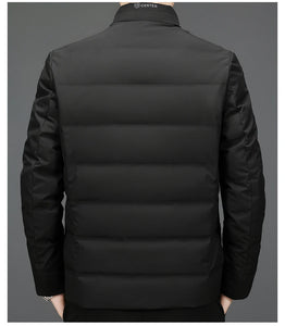 New Men's Lightweight Duck Down Jackets 2025 Autumn Winter Business Casual Warm Puffer Coat Windproof Solid Padded Tops Clothing