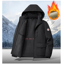 Big&Tall 8XL Men Outdoor Jacket Fleece Lined Thick Warm Winter Jacket Hiking Camping Windbreaker Plus Size Outwear Hooded Coat