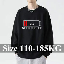 Men's Autumn Winter Sweatshirt Plus Size Fashion Casual Loose Tops 7XL 6XL 5XL Cotton Pullover Round Neck Long Sleeved Clothing