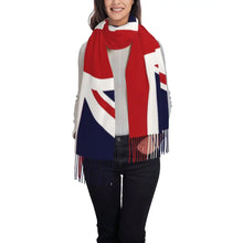 Custom UK Flag Tassel Scarf Women Winter Warm Shawl Wrap