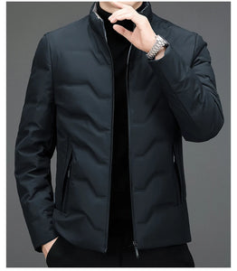 New Men's Lightweight Duck Down Jackets 2025 Autumn Winter Business Casual Warm Puffer Coat Windproof Solid Padded Tops Clothing