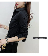 2024 New Fall Winter European  Shirts Office Lady Pockets Blouses  Button Up Long Sleeve Tops