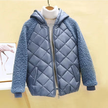 Thin Light Down Cotton Jacket Female Short Coat Autumn Winter Hooded Loose Lamb Wool Cotton Jacket