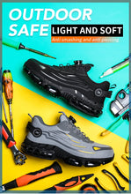 Big Size Men and Women Rotary Buckle Work Safety Shoes Men Air Soft Sole Lightweight Sneakers Protective Fashion Work Shoes