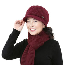Winter Hat for Women Scarf Beanie Fleece Lined Ear Flap Thermal Knitted Berette Unisex Cold Weather Outdoor Mother Elderly