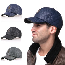 Winter Men Bright Leather Baseball Cap Warm Hats Ear Protection Casual Hats Baseball Caps Sports Caps Male Trucker Hat Casquette