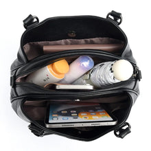 Four Arrows Soft Pu Leather Luxury Handbags Women Bags Designer 3 Layer Medium Shoulder Crossbody Sac Ladies Large Capacity Tote