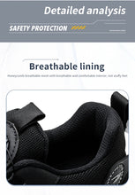 Big Size Men and Women Rotary Buckle Work Safety Shoes Men Air Soft Sole Lightweight Sneakers Protective Fashion Work Shoes