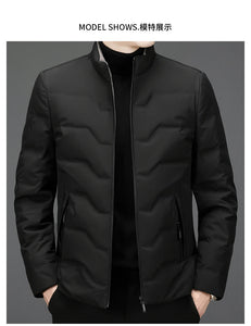 New Men's Lightweight Duck Down Jackets 2025 Autumn Winter Business Casual Warm Puffer Coat Windproof Solid Padded Tops Clothing