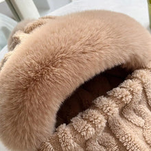 Winter Hat For Women Hooded Face Mask Fluff Keep Warm Thicken Style Neck Scarf Hooded Cap Beanie Knitted Cashmere Neck Warmer