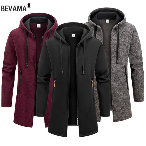 New Streetwear Men's Long Sleeve Sweatshirts for Men Zipper Hooded Oversize Winter Warm Jacket Coat Outdoor Tracksuit Men
