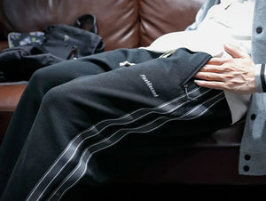 Straight Autumn and Winter Cotton Hip-hop Striped Trousers Male Sports Pants Wide Leg Men's Sweatpants Jogger Big Tall Man Long