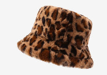 Hat Woman Winter Show Face Little Leopard Print Fisherman Hat Woman Versatile Warm Pot Hat Ins Plush Bucket Hat