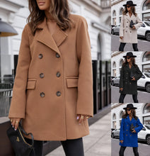 Women's Winter Coats Fashion Casual Mid-length Suit Collar Tweed Warm Coats and Jackets Women Wool & Blends Coats for Women