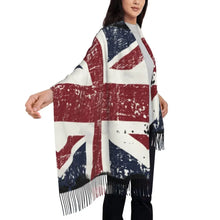 Custom UK Flag Tassel Scarf Women Winter Warm Shawl Wrap