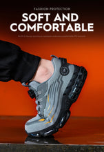 Big Size Men and Women Rotary Buckle Work Safety Shoes Men Air Soft Sole Lightweight Sneakers Protective Fashion Work Shoes