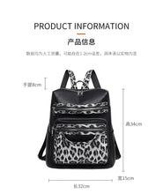 Soft Leopard Interior Compartment Fashion Backpacks Sewing Thread Large Capacity High Quality Bags for Women Pu Women's Handbags