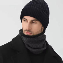 Men's Big Size Knitted Hat for Winter Warm Wool Blend Hat Tide Big Head Thickened Fleece-lined Cold-proof Cotton Beanies 60-65cm