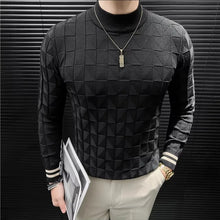 High Quality Half High Collar Knitted Sweater for Men Casual Business Pullover Sweater Slim Fit Warm Knitwear Tops Autumn Winter