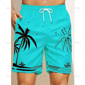 Summer Hawaiian 3D Printed Palm Trees Beach Shorts For Men & Women