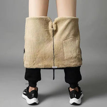 Winter Men's Cotton Tight Track Pants Fleece-Lined Thick Lambskin Knitted Sweatpants Casual Pants Men's Factory Direct Supply