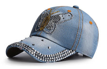 Denim Hat Baseball Cap Women Rhinestone Sports Cap Trendy Leisure Sunshade Outdoor New Korean Casual Cowboy Retro
