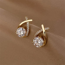 SKEDS Fashion Cross Stud Earrings For Women  Elegant Crystal Jewelry