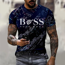 Men's round neck short sleeved T-shirt, 3D printed large casual sweater, fashionable trend, summer